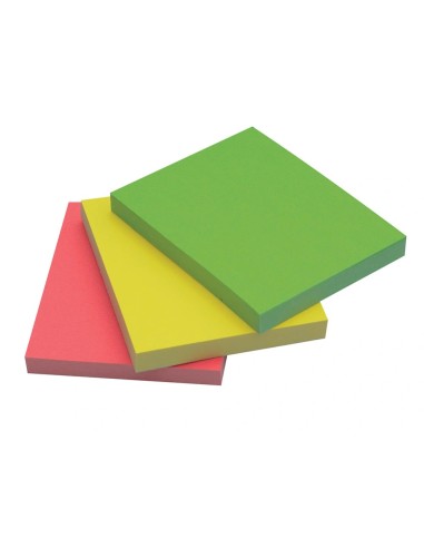 CI | Bloc de notas adhesivas quita y pon q-connect 40x50 mm neon pack de 3 unidades con 50 hojas por color