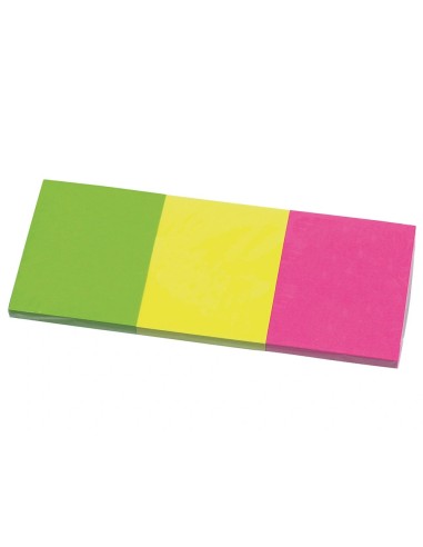 CI | Bloc de notas adhesivas quita y pon q-connect 40x50 mm neon pack de 3 unidades con 50 hojas por color