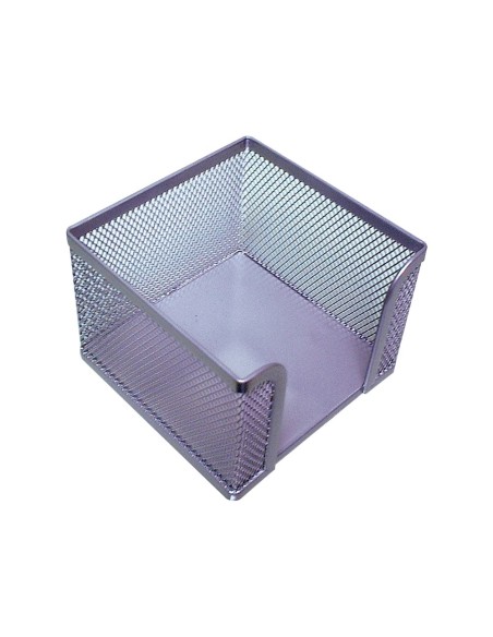 CI | Soporte taco de papel q-connect metalico rejilla plata 95x95x80 mm