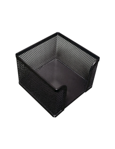 CI | Soporte taco de papel q-connect metalico rejilla negro 95x95x80 mm