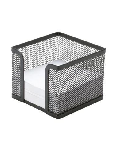 CI | Soporte taco de papel q-connect metalico rejilla negro 95x95x80 mm