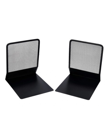 CI | Apoyalibros metalico q-connect kf15098 negro -juego -135x152x165 mm