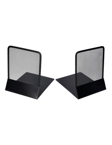 CI | Apoyalibros metalico q-connect kf15098 negro -juego -135x152x165 mm