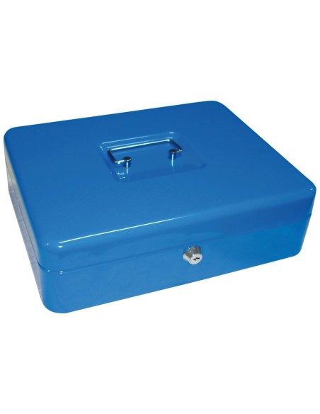 CI | Caja caudales q-connect 12" 300x240x90 mm azul con portamonedas