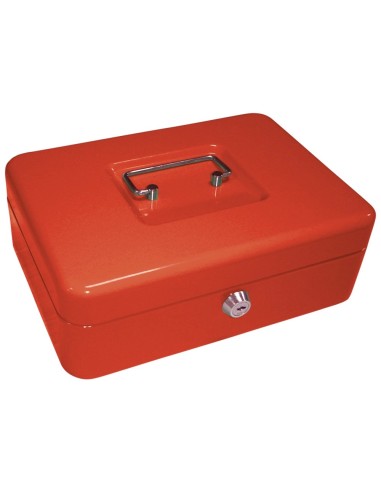 CI | Caja caudales q-connect 10" 250x180x90 mm roja con portamonedas