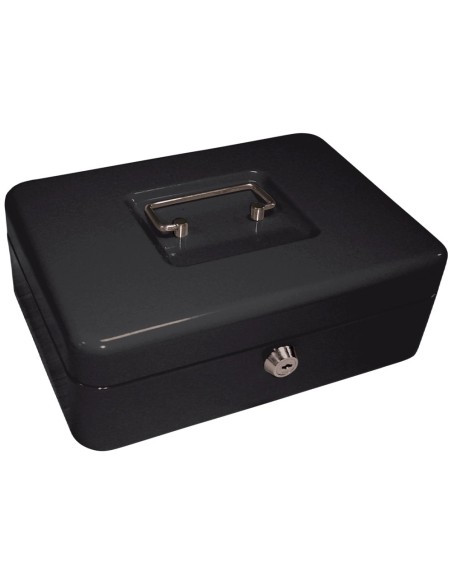 CI | Caja caudales q-connect 10" 250x180x90 mm negra con portamonedas