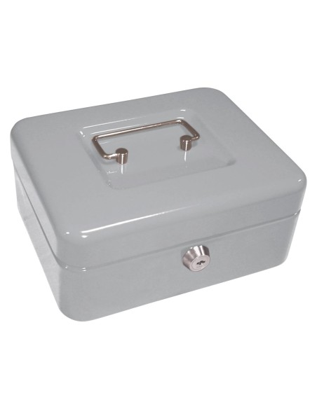 CI | Caja caudales q-connect 8" 200x160x90 mm plata con portamonedas