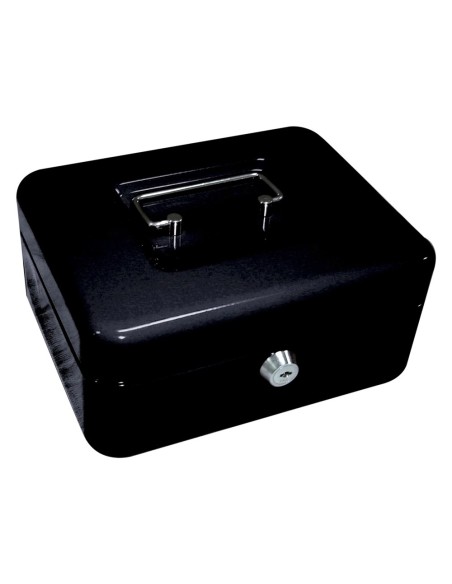 CI | Caja caudales q-connect 8" 200x160x90 mm negra con portamonedas