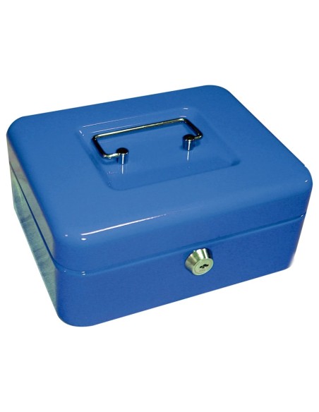 CI | Caja caudales q-connect 8" 200x160x90 mm azul con portamonedas