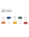 CI | Pinza metalica q-connect reversible n.2 24 mm caja de 10 unidades colores surtidos