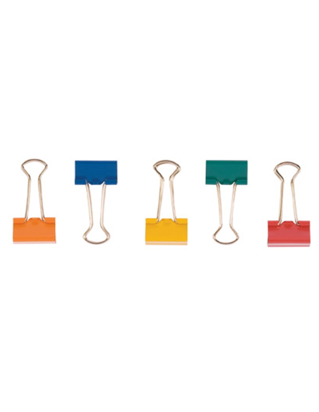 CI | Pinza metalica q-connect reversible n.2 24 mm caja de 10 unidades colores surtidos