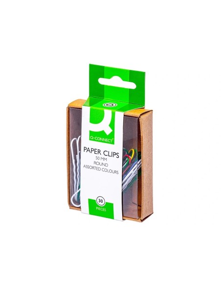 CI | Clips colores q-connect -50 mm -caja de 30 unidades colores surtidos