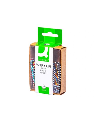 CI | Clips colores rayados q-connect 50 mm...