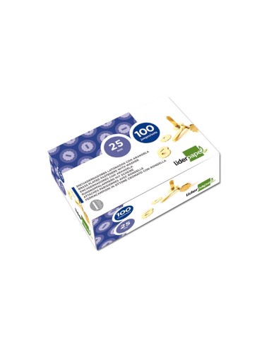 CI | Encuadernadores liderpapel 21 mm con arandela -latonados -caja de 100