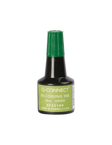 CI | Tinta tampon q-connect verde frasco 28 ml