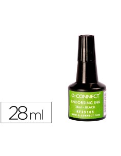 CI | Tinta tampon q-connect negro -frasco de 28 ml