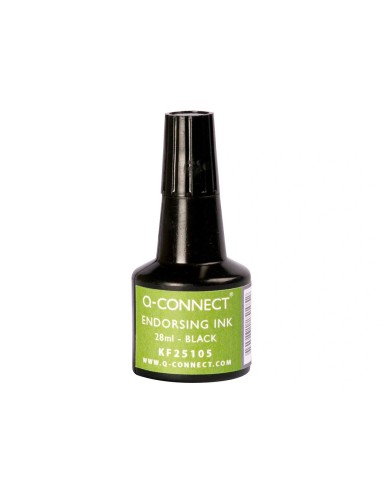 CI | Tinta tampon q-connect negro -frasco de 28 ml