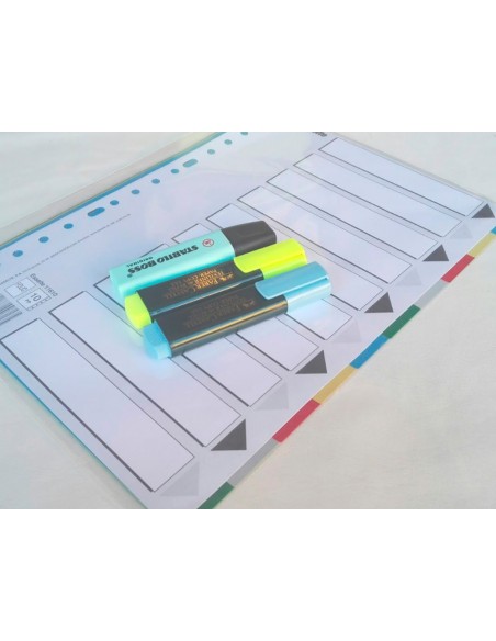 CI | Separador esselte plastico juego de 10 separadores folio con 5 colores multitaladro