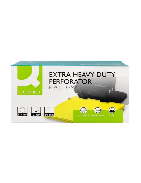 CI | Taladrador q-connect kf01237 negro -abertura 6,5 mm -capacidad 65 hojas