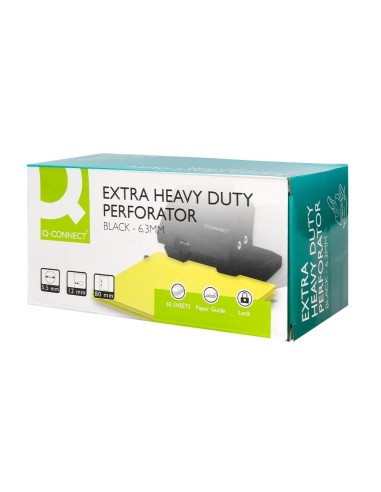 CI | Taladrador q-connect kf01237 negro -abertura 6,5 mm -capacidad 65 hojas