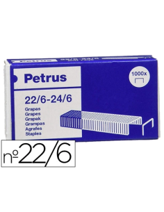 CI | Grapas petrus nº 22/6 galvanizada caja de 1000 unidades