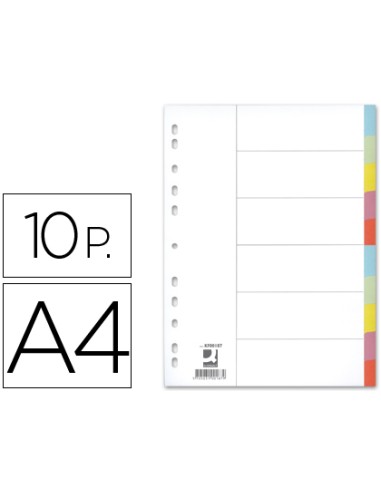 CI | Separador q-connect cartulina juego de 10 separadores din a4-multitaladro