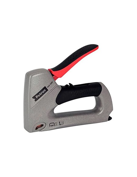 CI | Grapadora petrus clavadora 340 top bricolaje cuerpo de aluminio ajuste de potencia utiliza grapas nº530 y clavos nº8