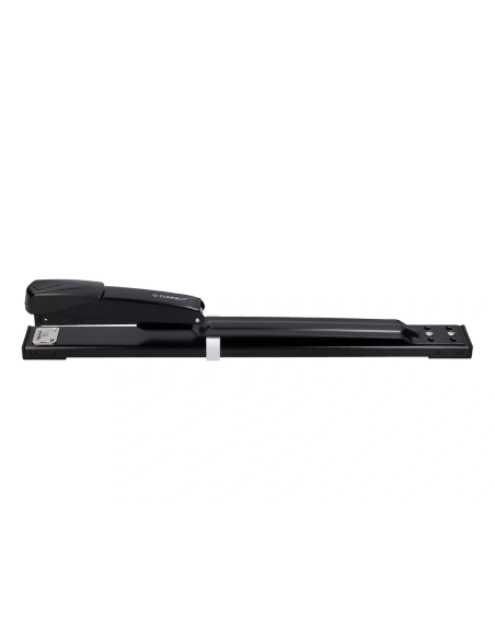 CI | Grapadora q-connect kf02292 metalica brazo largo capacidad 20 hojas usa grapas 24/6 y 26/6 color negro