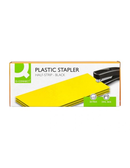 CI | Grapadora q-connect kf01056 plastico abs negra -capacidad 20 hojas