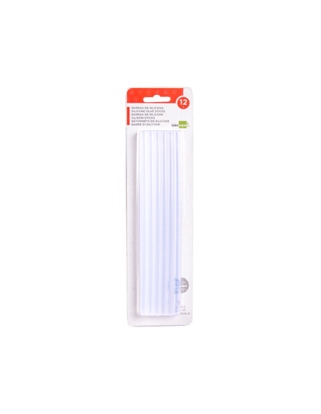 CI | Barras termofusible liderpapel 7 mm de diametro x 200 mm de alto blister de 12 unidades