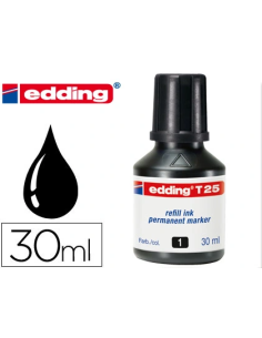 CI | Tinta rotulador edding t-25 negro -frasco de 30 ml