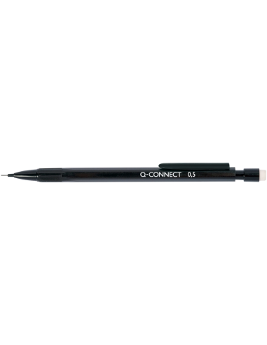CI | Portaminas q-connect 0.5 mm con 3 minas cuerpo negro con clip negro