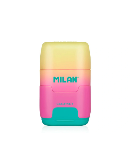 CI | Sacapuntas Milan Compact Sunset Plastico 2 Usos Con Goma De Borrar Colores Surtidos