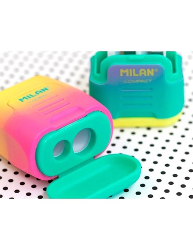 CI | Sacapuntas Milan Compact Sunset Plastico 2 Usos Colores Surtidos