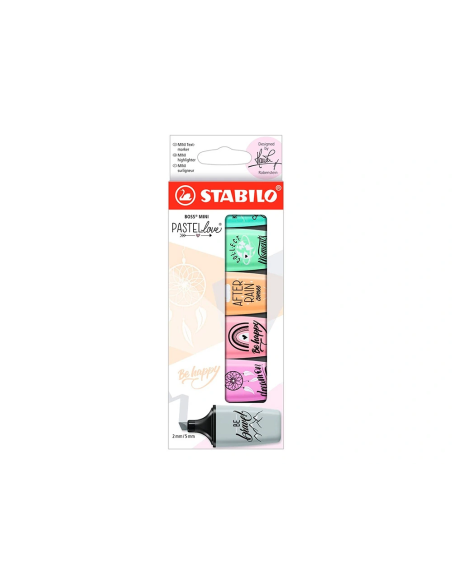 CI | Rotulador Stabilo Boss Mini Pastel Love Estuche De 6 Unidades Colores Surtidos