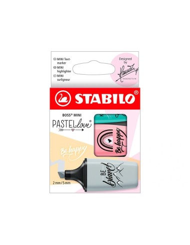 CI | Rotulador Stabilo Boss Mini Pastel Love Estuche De 3 Unidades Pizca De Menta/Rubor Rosa/Toque De Turquesa