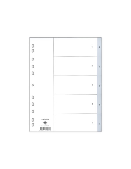 CI | Separador numerico q-connect plastico 1-5 juego de 5 separadores din a4 -multitaladro