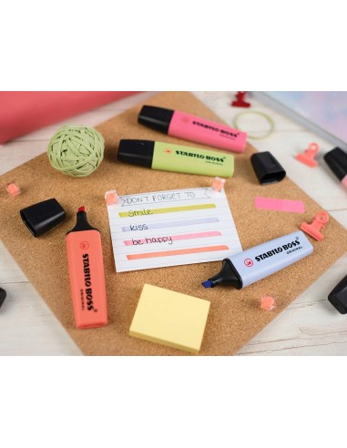 CI | Rotulador stabilo boss pastel fluorescente 70 estuche de 6 unidades surtidas