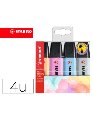 CI | Rotulador Stabilo Boss Fluorescente 70 Pastel Estuche De 4 Unidades Colores Nuevos 2021 Surtidos