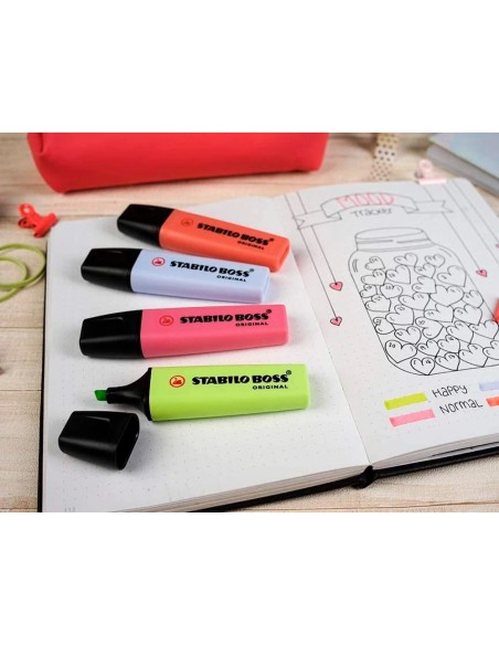 CI | Rotulador Stabilo Boss Fluorescente 70 Pastel Estuche De 4 Unidades Colores Nuevos 2021 Surtidos