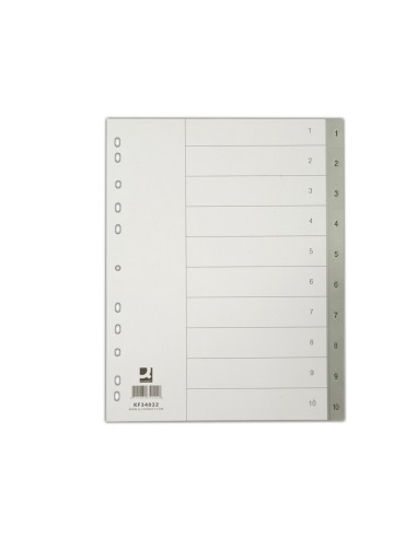 CI | Separador numerico q-connect plastico 1-10 juego de 10 separadores din a4 -multitaladro