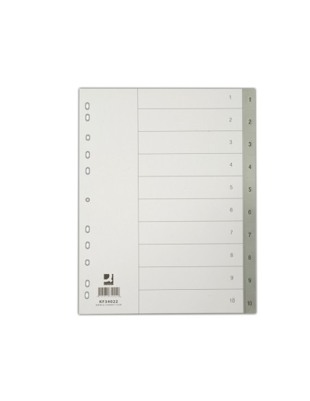 CI | Separador numerico q-connect plastico 1-10 juego de 10 separadores din a4 -multitaladro