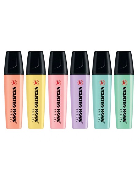 CI | Rotulador stabilo boss pastel fluorescente 70 estuche de 4 unidades surtidas