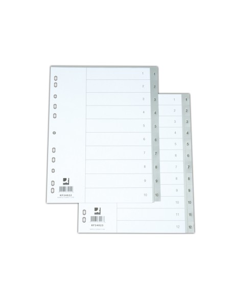 CI | Separador numerico q-connect plastico 1-12 juego de 12 separadores din a4 -multitaladro