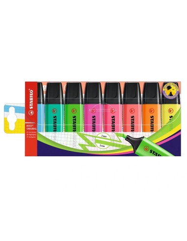 CI | Rotulador stabilo boss fluorescente 70 estuche de 8 unidades colores surtidos