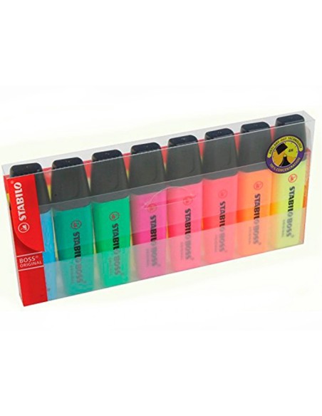 CI | Rotulador stabilo boss fluorescente 70 estuche de 8 unidades colores surtidos