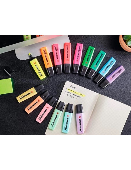 CI | Rotulador stabilo boss fluorescente 70 estuche de 4 unidades colores surtidos