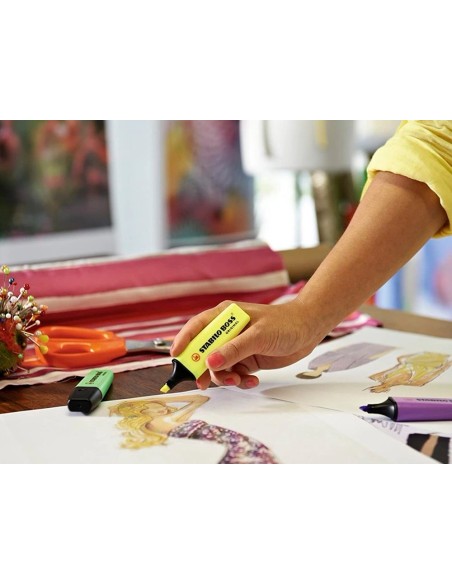 CI | Rotulador Stabilo Boss Fluorescente 70 Amarillo Estuche De 4 Unidades