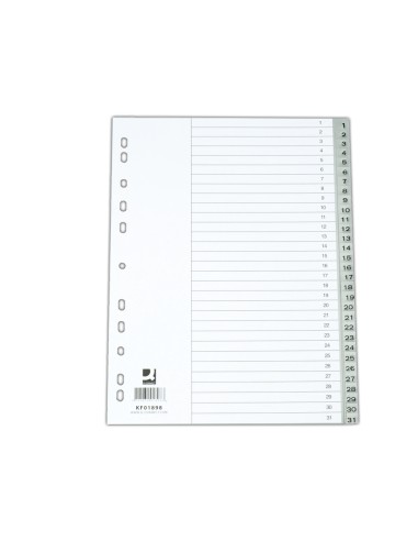 CI | Separador numerico q-connect plastico 1-31 juego de 31 separadores din a4 -multitaladro