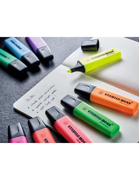 CI | Rotulador Stabilo Boss Fluorescente 70 Amarillo Estuche De 4 Unidades